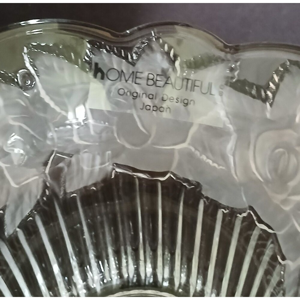 Home Beautiful Rose Pearls Glass Potpourri Holder Vase Centerpiece Made in Japan - Picture 8 of 16